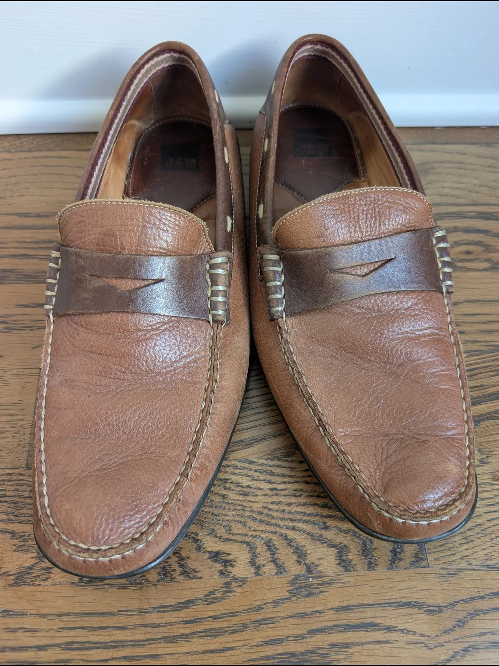 Johnston & Murphy Men’s 9.5 M Brown Leather Penny Loafer Drivers Brazil 20-2690